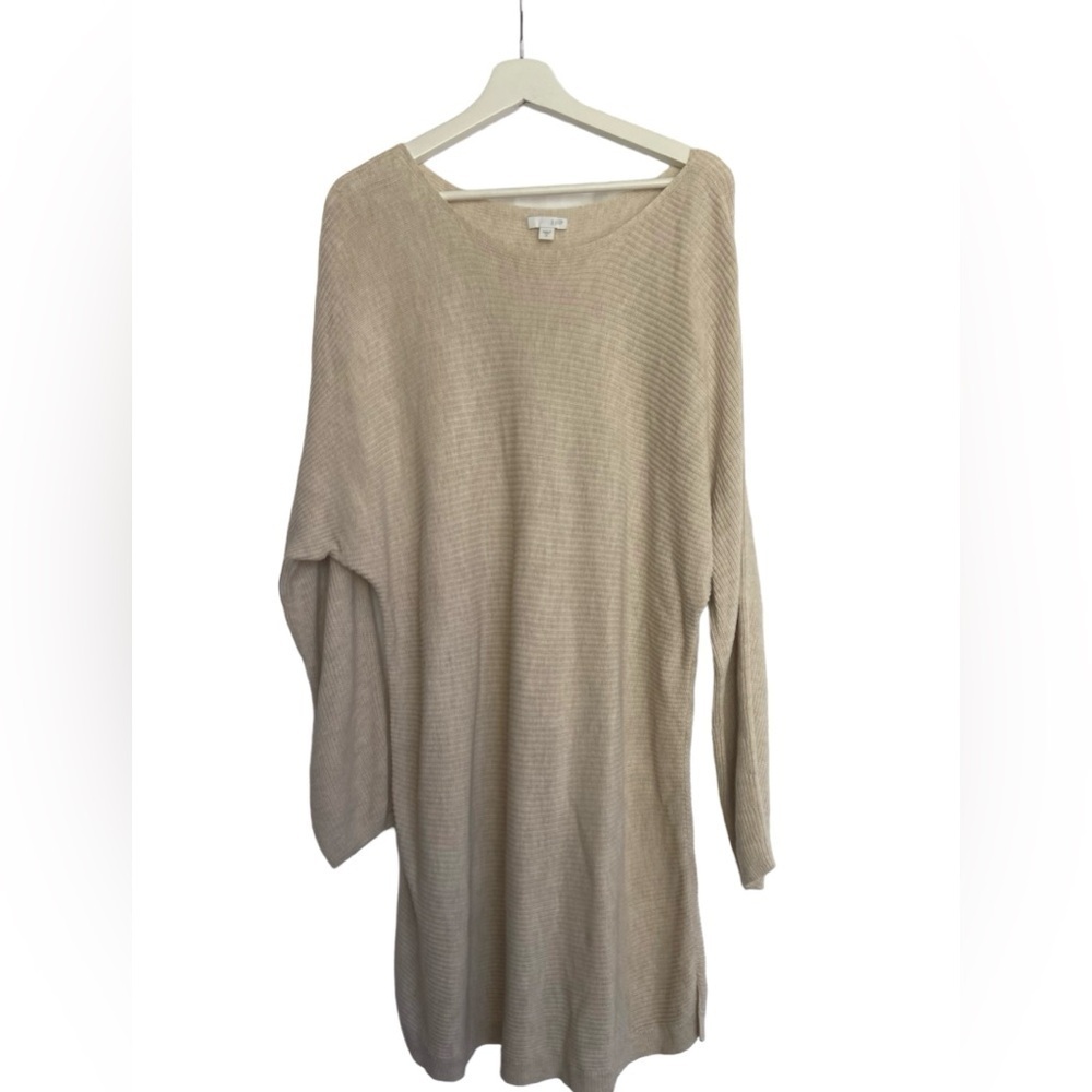 J. Jill beige cotton long wave knit sweater Size  XL